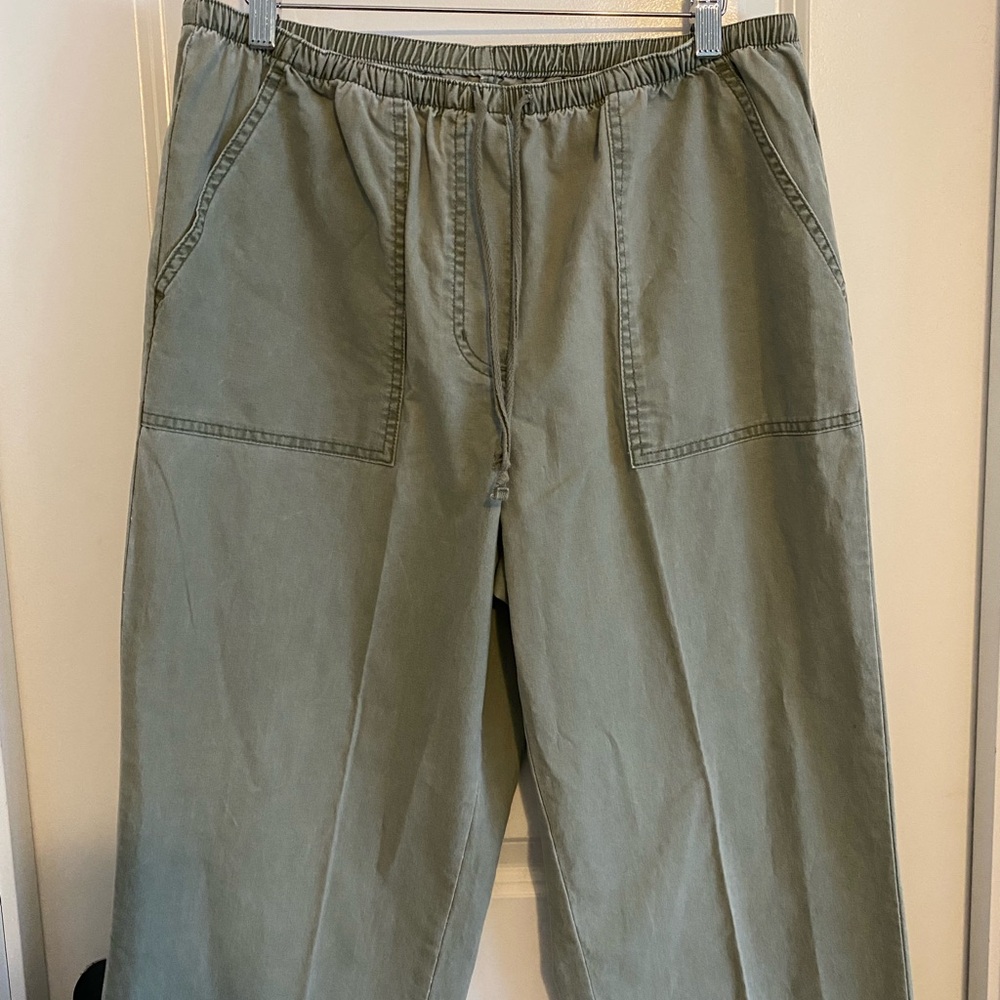 L.L. Bean Sunwashed Canvas Pants High Rise - Picture 3 of 7